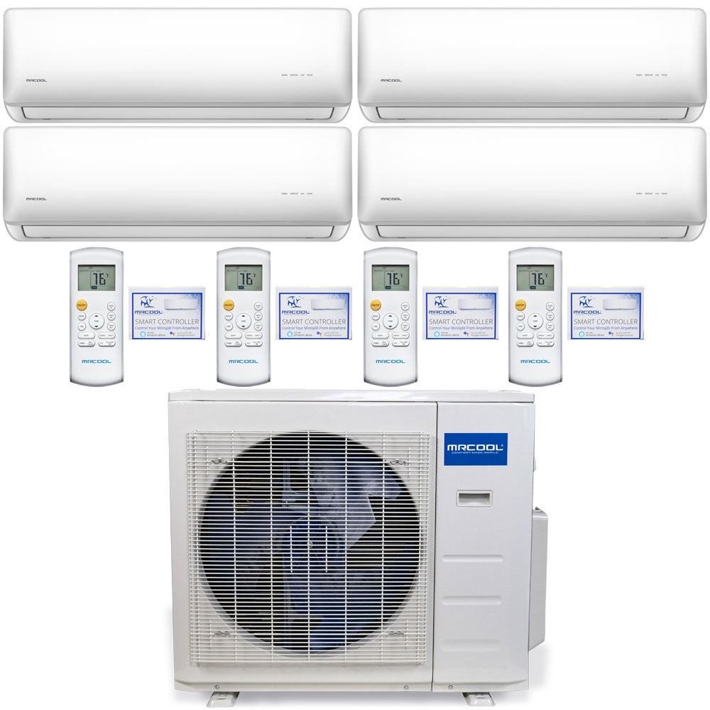 MULTIZONE (4 zone) 39k BTU 22.5 SEER MrCool Olympus Ductless Heat Pump Split System - 4 Zone Wall Mounted - 9k+9k+9k+12k
