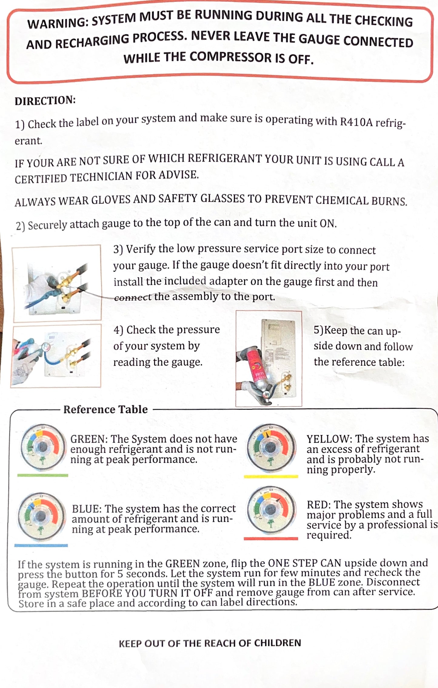 R410a Recharge Kit – 1.8 lb with Gauge & Adapter | AC, Mini Split, Heat Pump Compatible | Ships Same Day or Within 24 Hours