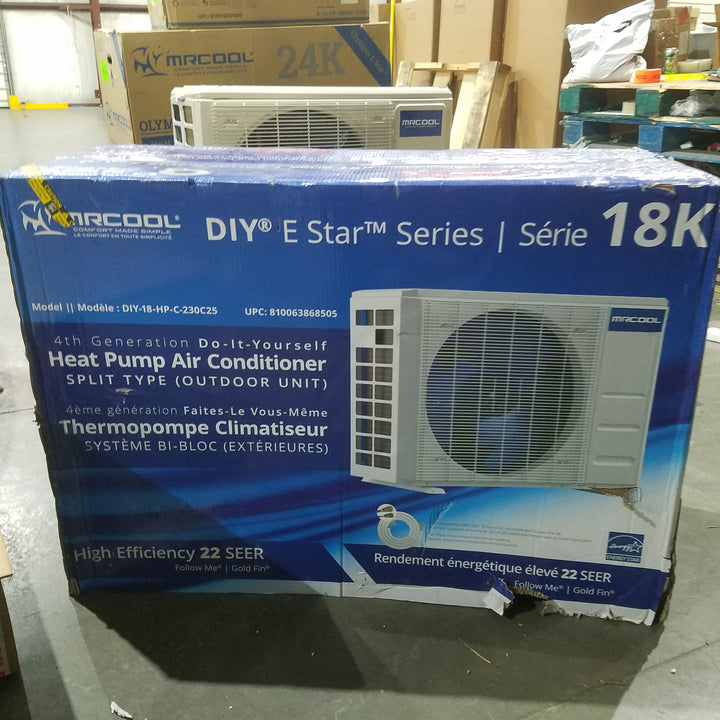 Grade A Open Box New 18k BTU 22 SEER MrCool DIY 4th Gen Ductless Mini Split Heat Pump – Wall Mount