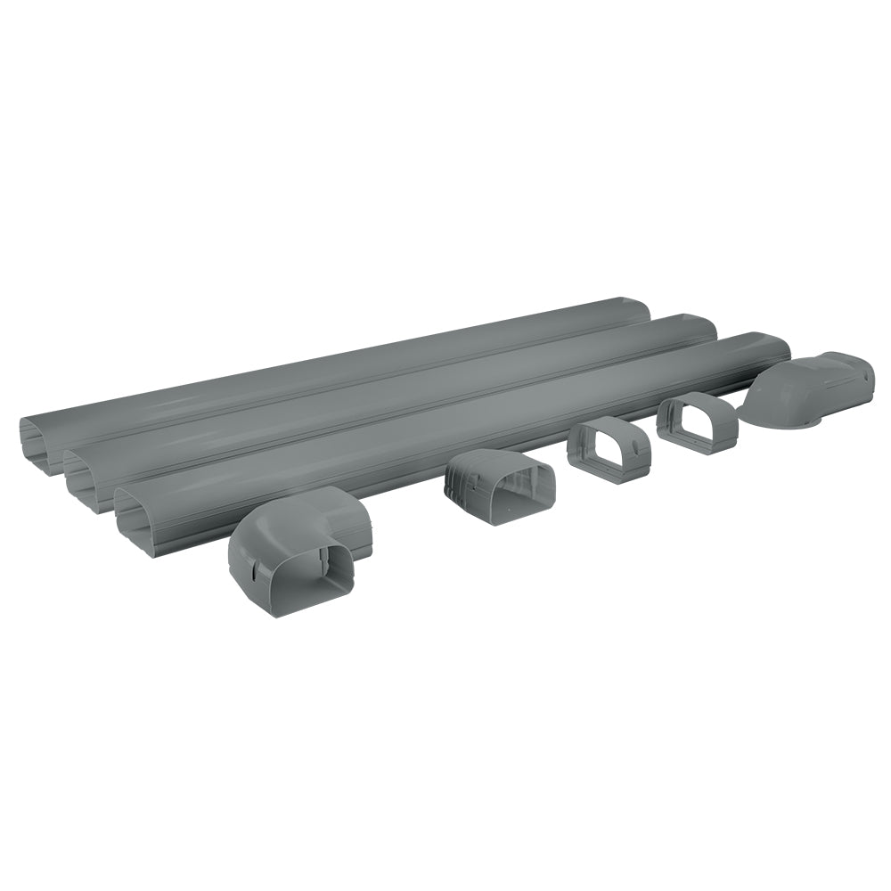 LineGuard 4.5 in. 16-Piece Complete Line Set Cover Kit for Ductless Mini-Split or Central System || Color: Gray