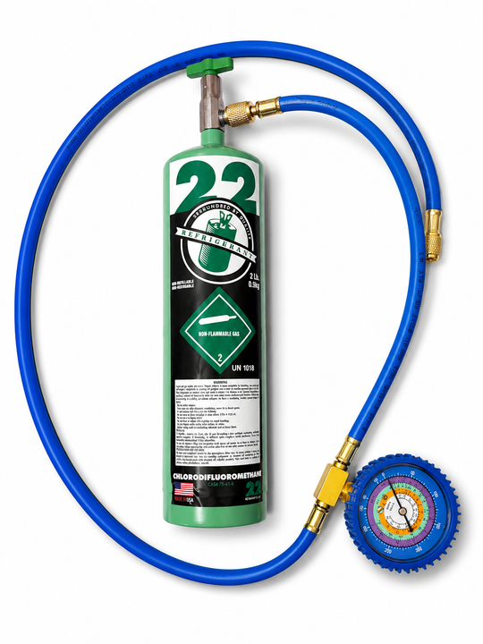 R22 Refrigerant Recharge Kit | 2 lb Virgin Refrigerant with Gauge & Ch ...