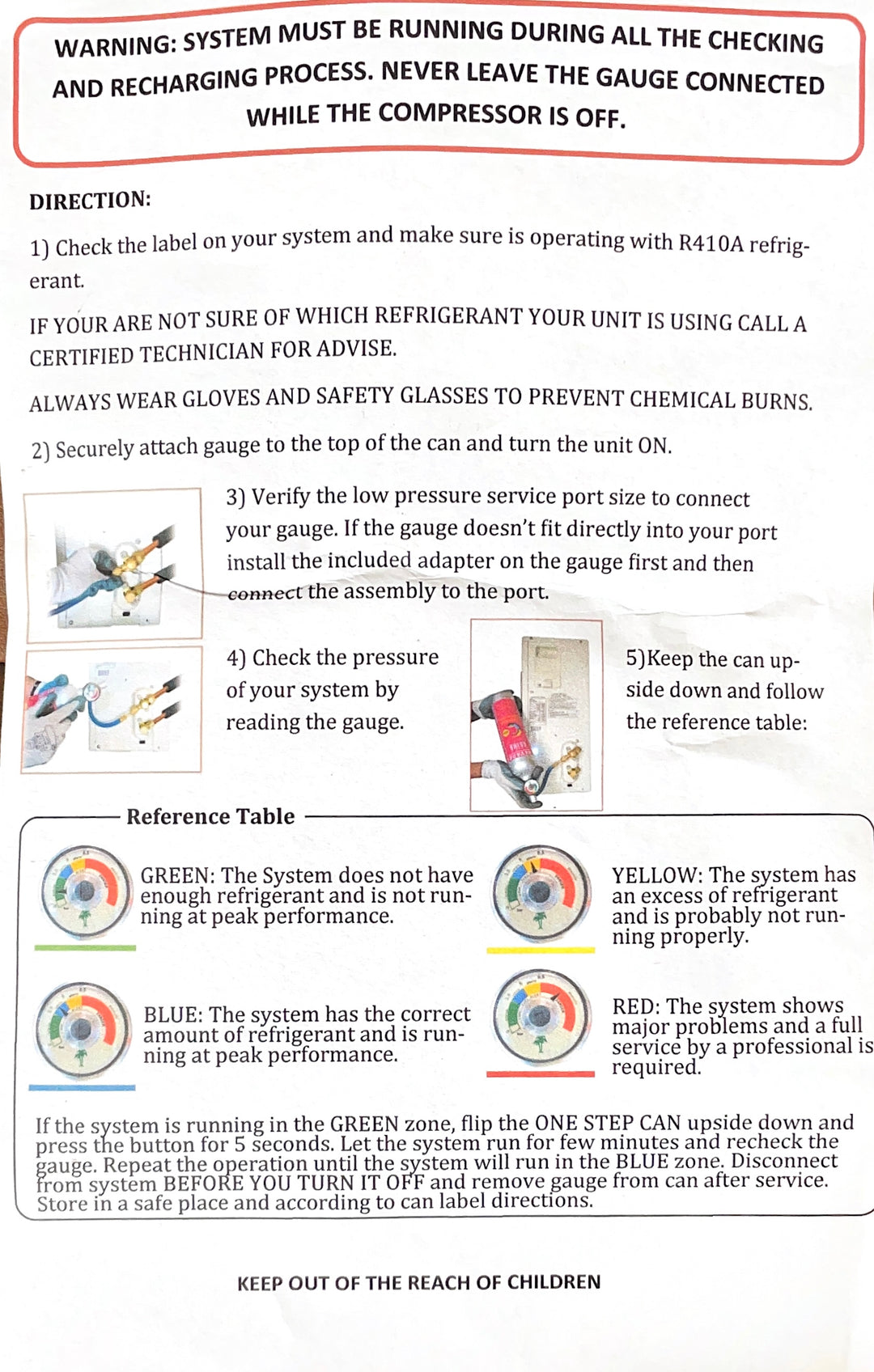 R410a Recharge Kit – 1.8 lb with Gauge &amp; Adapter | AC, Mini Split, Heat Pump Compatible | Ships In 24 hours or Same Day